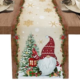 Linens Christmas Snowman Snowflake Decoration Table Runner Wedding Party Decoration Tablecloth Dining Table Living Room Table Runner