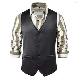 Men's Tank Tops Waistcoat Vest Vintage V-Neck Wedding Formal Business Dress Up Suit Vests Sleeveless Blazers Men