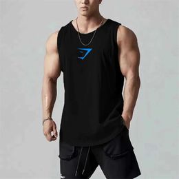 Men's T-Shirts Mens clothing summer gym vest sportswear exercise fitness O-neck sleeveless T-shirt basketball quick drying breathable vest J240426