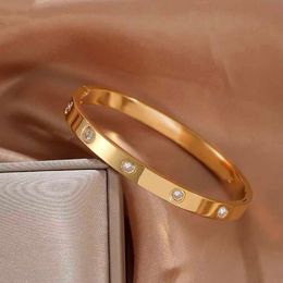 Fashionable Design Bracelet Accessories High Quality Simple and Atmospheric Bracelets Gold Full Buckle with carrtiraa original bracelets