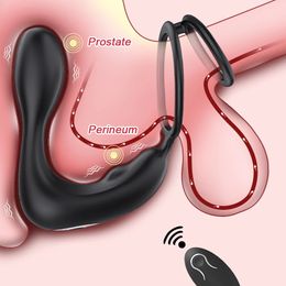 Male Prostate Massager Wireless Remote Control Stimulator Anal Butt Plug Vibrator Masturbator Sex Toys for Men Adults 18 240412