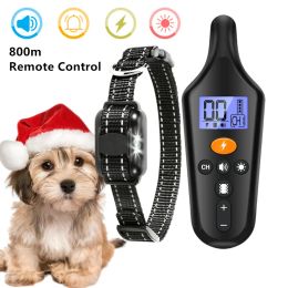 Collars 800m Remote Control Dog Training Device Rechargeable Waterproof Electric Shock Vibration Sound Collar Dog Training Supplies Tool