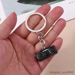 Keychains Lanyards Cute Radio Keychain for Car Key Souvenir Gifts for Women Men Handbag Pendants Keyrings DIY Handmade Crafts Jewelry Accessories