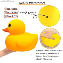 Sand Play Water Fun Large 10.3-inch waterproof rubber without beibei noise yellow duck/duke bath/swimming pool/water toy holes Q240426