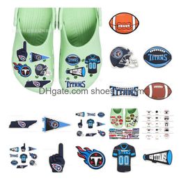 Shoe Parts & Accessories Rugby Football Basketball And Other Sports Pattern Charm For Cro C Jibbit Bubble Slides Sandals Pvc Decoratio Otsic