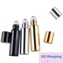 wholesale Classic Roller Ball Essential Oil Bottles Electroplated UV Travel Mini Separate Perfume Bottles Cosmetics Container Lotion ZZ