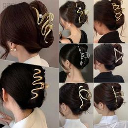 Hair Clips Barrettes Fashion Metal Star Hair Claw Clips For Women Girls Clamps Korea Geometric Hair Crab Hairpins Hairgrips Headwear Hair Accessories 240426