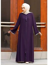 Ethnic Clothing Eid Jalabiya Dress For Women Muslim Long Zipper Up Abaya Morocco Caftan Turkey Dubai Robe Abayas Vestidos Largos