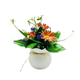 Decorative Flowers Artificial Potted Flower Decor Elegant Plants For Home Office 5 Head Indoor