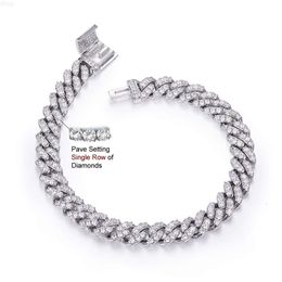 Smn52 Selling 925 Sterling Silver Jewellery 8mm Pass Diamond Tester Iced Out Hip Hop Vvs1 Moissanite Cuban Chain Necklace