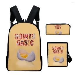 Backpack Hip Hop Youthful HowToBasic 3D Print 3pcs/Set Student Travel Bags Laptop Daypack Shoulder Bag Pencil Case