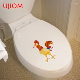 Wall Stickers UJIOM Cute The Singing Cock Toilet Sticker Home Decoration Bedroom Living Room Decorations Decorative Decal Waterproof Mural