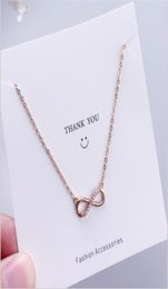 Delicate 925 Sterling Silver Infinite Necklaces For Women Zircon Chain Personalized Necklace Gift Ins collares Forever Love5158751