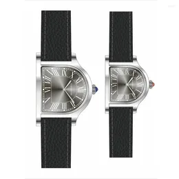 Wristwatches FARASUTE Couple Watch Luxury Men Quartz Wristwatch Women Watches Unique Irregular Case Shape Sapphire Mirror Roman Indexs