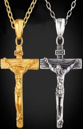 Jewellery Wholecrucifix Solid Necklace Men039s 18 Christian Cross Factory Gift Gold God Women Gf Charms Lines Pendant K Fashi1953993