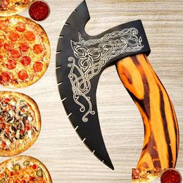 Other Garden Tools Afhzam Handmade Kitchen Tool Medieval Slicing Pizza Cutter With Sheath Hunting Cam Axe Gifts For Men Pzaxe-392 Drop Dhb9X