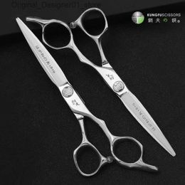 Hair Scissors KUNGFU Professional Japanese 440C Steel 6-inch Barber Q240426