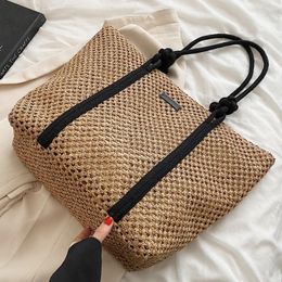 Evening Bags Summer Large Capacity Women's Straw Bag Handmade Beach For Women 2024 Casual Travel Shopper Shoulder Brand Handbags