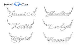 925 Sterling Silver Personalized Nameplate Letter Necklace Custom Made Name Pendant Russian Name Christmas Gifts for Girlfriend LJ5807566