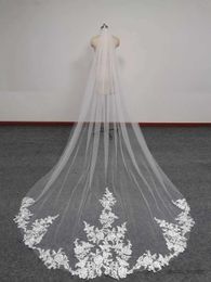 Wedding Hair Jewelry New Arrival Lace Veil with Comb White Ivory Cathedral Wedding Veil One Tier 3M Long 2.3M Wide Bridal Veil Wedding Accessories