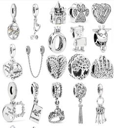 New Windmill Bear Fox Crown Moom Love Pendant Beads Fit Original Charms Silver Color Bracelet Women Jewelry3756464