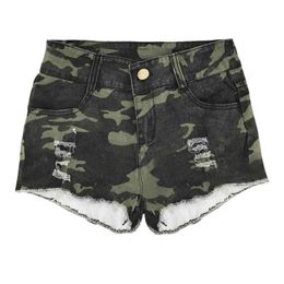 Women's Shorts 2023 Sexy High Waist Shorts Camouflage Jeans Biker Shorts Short Feminino Summer New Y240425