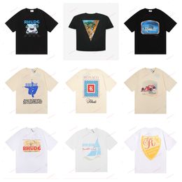 rhude shirt designer t shirt mens shirts graphic tee womens tshirts Tops Luxury Letter Print Shirt Mens Women Short Sleeved fashion clothing