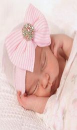 Newborn Hospital Hat Infant Baby Knit Hat Cap with Big Bow Soft Cute Knot Nursery Beanie6565817