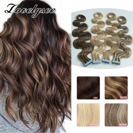 Weft 80G 40Pcs Body Wave Tape In Human Hair Extensions Seamless Invisible Glue Natural Colour 100% Remy Human Hair Tape Ins For Woman