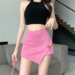 Girls Sexy Girls High-aaished Gonnes Women 2024 Summer Nuovo arrivato American Fashion Fashion Versatile A-Line Solid Color Gonnes for Lady High Street Gonne femminile femminile