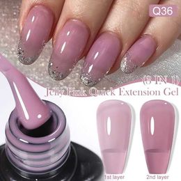 Nail Polish LILYCUTE 7ml Jelly Nude Pink Purple Quick Extension Gel Nail Polish 3 In 1 Transparent Semi Permanent Soak Off UV Gel Nail Art Y240425