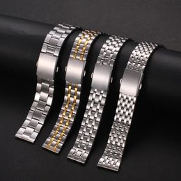 Stainless Steel Watch Band Universal Strap Folding Safety Buckle for Women Bracelet Strap18mm 20mm 22mm Watch Belt Accessories 240425