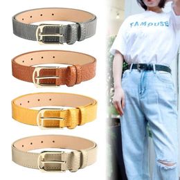 Belts Solid Colour PU Leather Belt Casual Pin Buckle Korean Style Women Waistband All-match Jeans Trouser Decor Thin Waist Daily