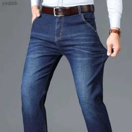 Men's Jeans Denim jeans mens formal wear straight business casual brand pants elastic high-quality oversized pantsL2404