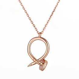 Pendant Necklace Designer Jewelry New Fashion S925 Silver Necklace Women's Versatile Rose Gold Pure Silver Pendant with a minimalist style Very Nice