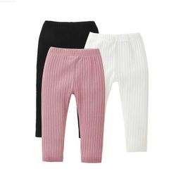 Trousers Baby girl boy leg vertical pattern elastic waist adjustable solid color simple spring clothing 0-18ML2404