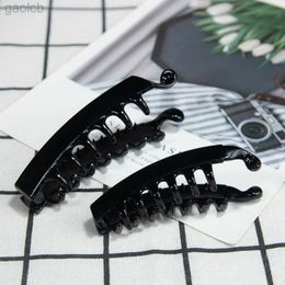 Hair Clips Barrettes 1Pc Fashion Banana Hair Clip Black Hair Claw Hairpins Ponytail Clip Barrettes Clamp Pony Tail Holder Headwear Hair Styling Tools 240426