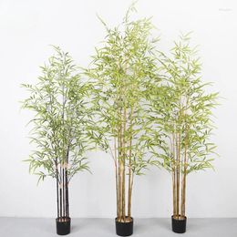 Decorative Flowers Simulated Green Plant Bamboo Potted