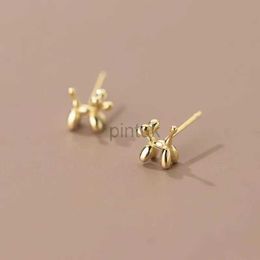 Stud Fashion Silver Colour Balloon Dog Stud Earrings for Women Girls Korean Cute Mini Cartoon Animal Earrings Jewellery Wholesale d240426