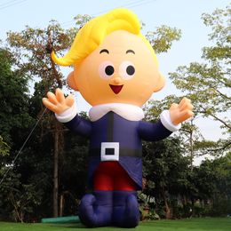 26ft giant outdoor decoration inflatable elf boy with led lights,inflatables cartooon character for christmas holiday events