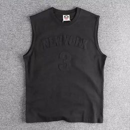 Men's Tank Tops 2024 Trendy Sweat Vest Cotton Sleeveless Camisole T-shirt 162