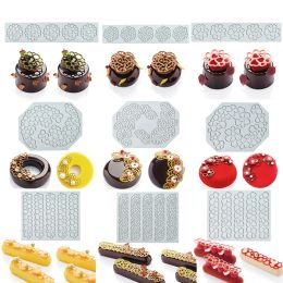 Moulds Christmas Tree Fondant Silicone Mould Flower Lace Pad Baking Cake Embossing Mould Chocolate Biscuit Printing Tool Decorative Chip