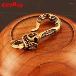 Keychains Vintage Brass Creative Heart Nose Keychain Belt Waist Buckle Clasp Metal Copper Car Key Pendants Cloth Hook DIY Parts