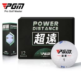 Balls PGM 12 pcs golf balls Distance Secondtier game ball White ball with LOGO Q023