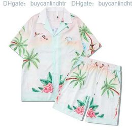 Mens Tracksuits 2024ss Casablanca Garden Villa Men Women Short Set T Shrt Hawaii Beach Suit Hip Hop Shirt Shorts Couple Casa y2k