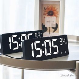 Desk Table Clocks Voice Control Digital Alarm Clock Temperature Dual Alarm Snooze Desktop Table Clock with Backlight Light 12/24H LED Clock Watch