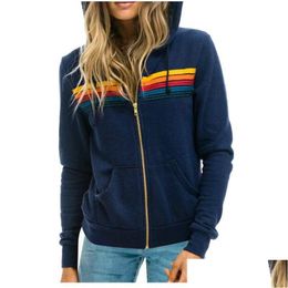 Damen Hoodies Sweatshirts 2024Ss Womens Uni Nation 5 Streifen Zip Hoodie Frauen Zip-up Sweatshirt Langarm Frau Jungen Streetwear OTB4y