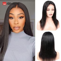 Wigs Wignee 4x4 Lace Closure Wig Straight Lace Frontal Closure Human Hair Wigs Brazilian Hair For Woman Natural Hairline Closure Wig