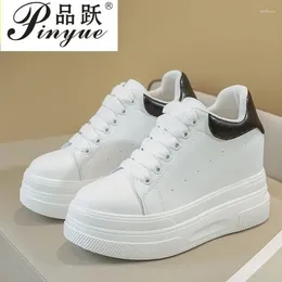Casual Shoes 10cm Genuine Leather Women's White Trendy Versatile Student Flat Board Sneakers