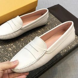 Casual Shoes Luxury Women Flats Genuine Leather Comfortable Slip On Lazy Loafers Lace Bowtie Soft Walking Driving Daily Mujer